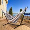 2-Person Hammock with Stand 450lb Capacity and Portable Carrying Bag, 48"W x 120"L, Desert Stripes