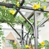 Outsunny 82'' Decorative Metal Garden Trellis Arch with Durable Steel Tubing & Elegant Scrollwork, Perfect for Weddings