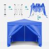 10x10 EZ Pop Up Canopy Outdoor Portable Party Folding Tent with 4 Removable Sidewalls + Carry Bag + 4pcs Weight Bag