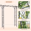 Outsunny 82'' Decorative Metal Garden Trellis Arch with Durable Steel Tubing & Elegant Scrollwork, Perfect for Weddings