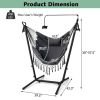 Height Adjustable Hammock Chair with Phone Holder and Side Pocket