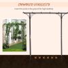 Outsunny 82'' Decorative Metal Garden Trellis Arch with Durable Steel Tubing & Elegant Scrollwork, Perfect for Weddings