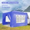 10x10 EZ Pop Up Canopy Outdoor Portable Party Folding Tent with 4 Removable Sidewalls + Carry Bag + 4pcs Weight Bag