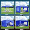 10x10 EZ Pop Up Canopy Outdoor Portable Party Folding Tent with 4 Removable Sidewalls + Carry Bag + 4pcs Weight Bag