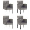 5 Piece Patio Dining Set with Cushions Anthracite Poly Rattan