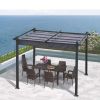 10x10 Ft Outdoor Patio Retractable Metal Pergola With Canopy Sunshelter Pergola for Gardens,Terraces,Backyard, Gray