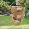 Hanging Rope Swing Chair with Soft Pillow and Cushions