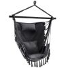 Hanging Rope Swing Chair with Soft Pillow and Cushions