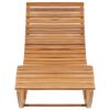 Rocking Sun Lounger with Cushion Solid Teak Wood