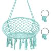 Hanging Macrame Hammock Chair with Handwoven Cotton Backrest