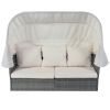 suOutdoor Patio Furniture Set Daybed Sunbed with Retractable Canopy Conversation Set Wicker Furniture Sofa Set