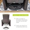 Outdoor Patio Rattan Wicker Swivel Recliner Chair;  Adjustable Reclining Chair 360° Rotating with Water Resistant Cushions