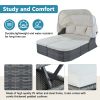 suOutdoor Patio Furniture Set Daybed Sunbed with Retractable Canopy Conversation Set Wicker Furniture Sofa Set