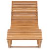 Rocking Sun Lounger with Cushion Solid Teak Wood