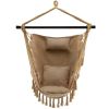 Hanging Rope Swing Chair with Soft Pillow and Cushions