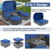 suOutdoor Patio Furniture Set Daybed Sunbed with Retractable Canopy Conversation Set Wicker Furniture Sofa Set