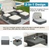 suOutdoor Patio Furniture Set Daybed Sunbed with Retractable Canopy Conversation Set Wicker Furniture Sofa Set